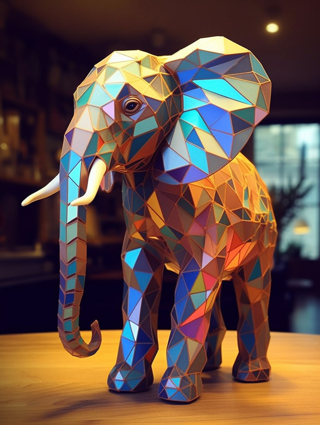 3D彩色玻璃大象模型Midjourney关键词 - Ai宇宙吧--Ai宇宙吧-