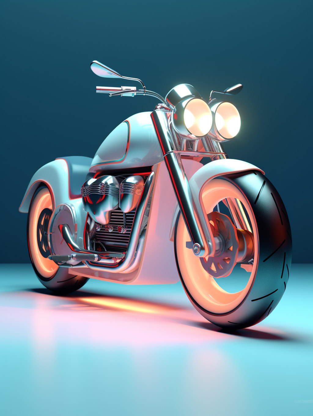 3D摩托车模型展示Midjourney关键词 - Ai宇宙吧--Ai宇宙吧-