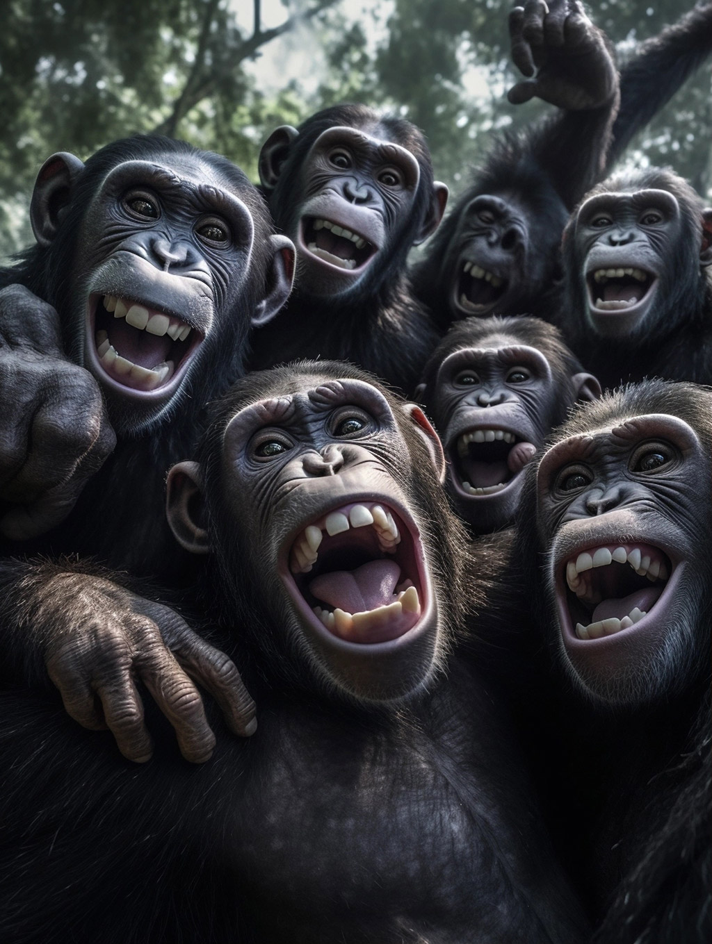 黑猩猩猴子自拍照片Midjourney关键词 - Ai宇宙吧--Ai宇宙吧-