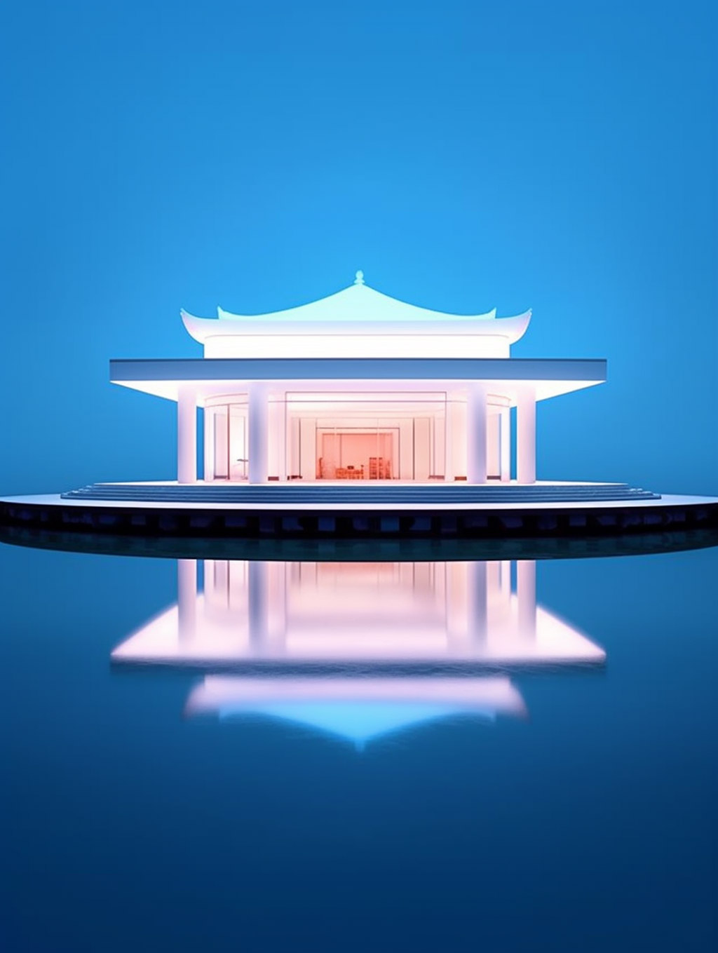 中式建筑光效摄影Midjourney咒语 - Ai宇宙吧--Ai宇宙吧-