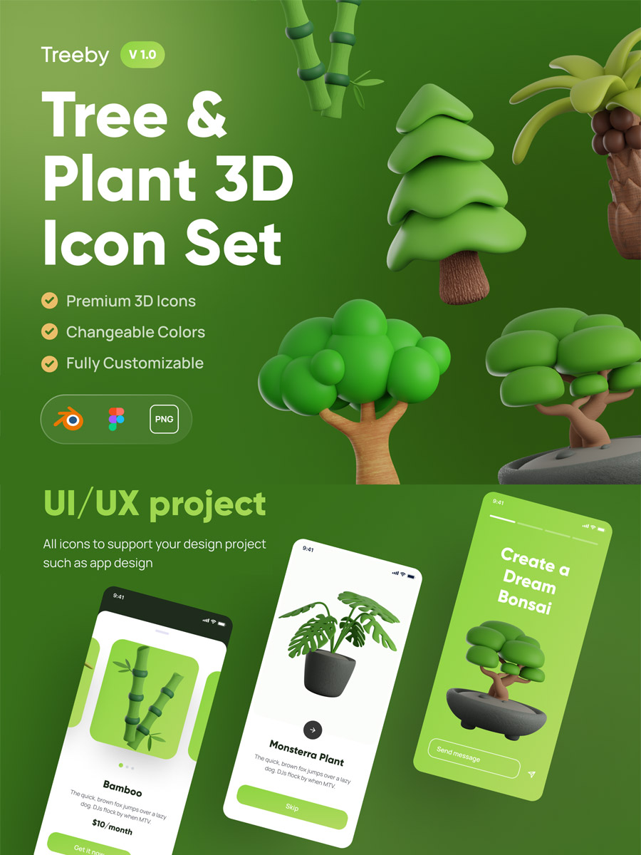 3D植物树木绿植模型Blender - Ai宇宙吧--Ai宇宙吧-