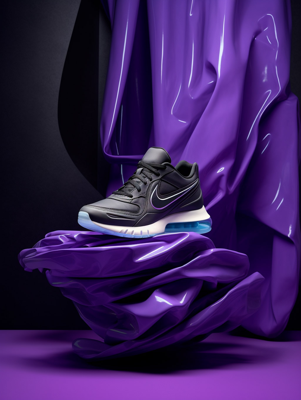 耐克运动鞋广告摄影Midjourney咒语 - Ai宇宙吧--Ai宇宙吧-