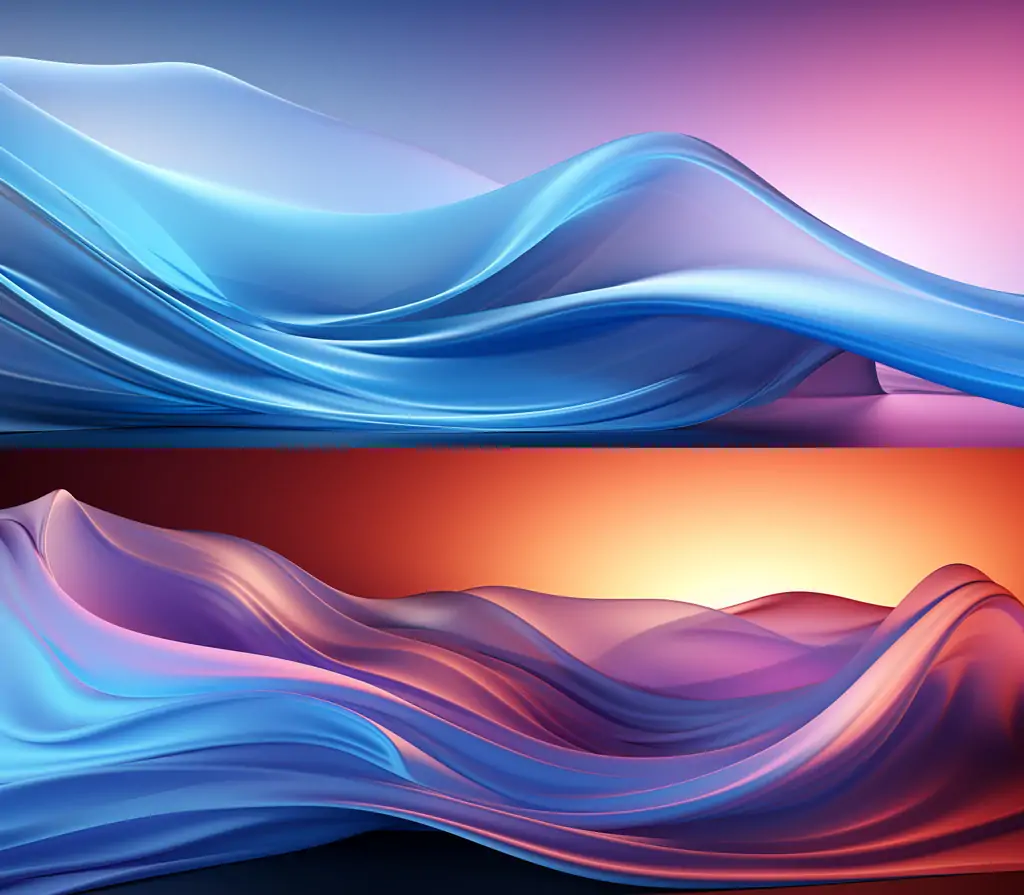 蓝色彩色渐变抽象艺术流动线条曲线科技横幅海报背景Midjourney关键词咒语 - Ai宇宙吧--Ai宇宙吧-