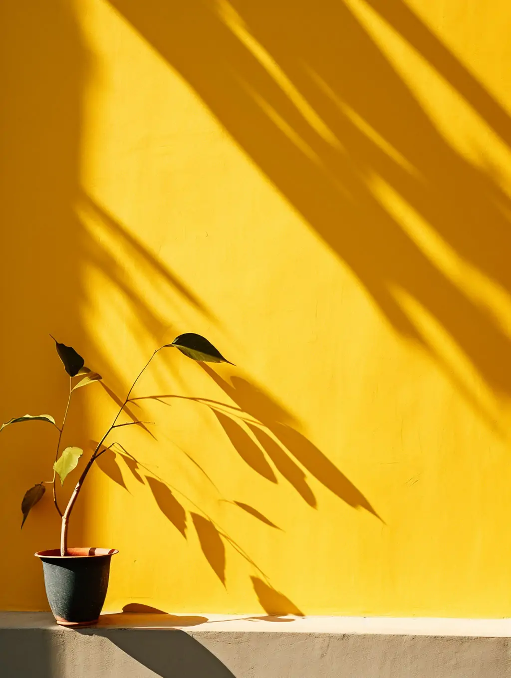黄色自然植物投射光影纹理图案效果艺术空间海报背景Midjourney关键词咒语分享 - Ai宇宙吧--Ai宇宙吧-