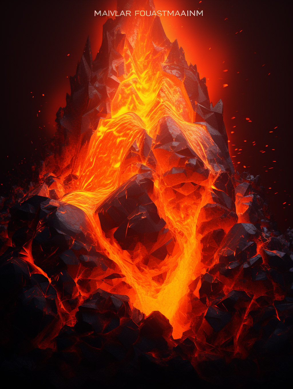 红色火焰火山岩浆逼真艺术电影封面海报背景Midjourney关键词咒语分享 - Ai宇宙吧--Ai宇宙吧-