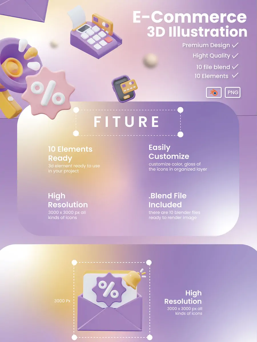 3D立体紫色电商购物促销活动标签png图标插图模型blender - Ai宇宙吧--Ai宇宙吧-
