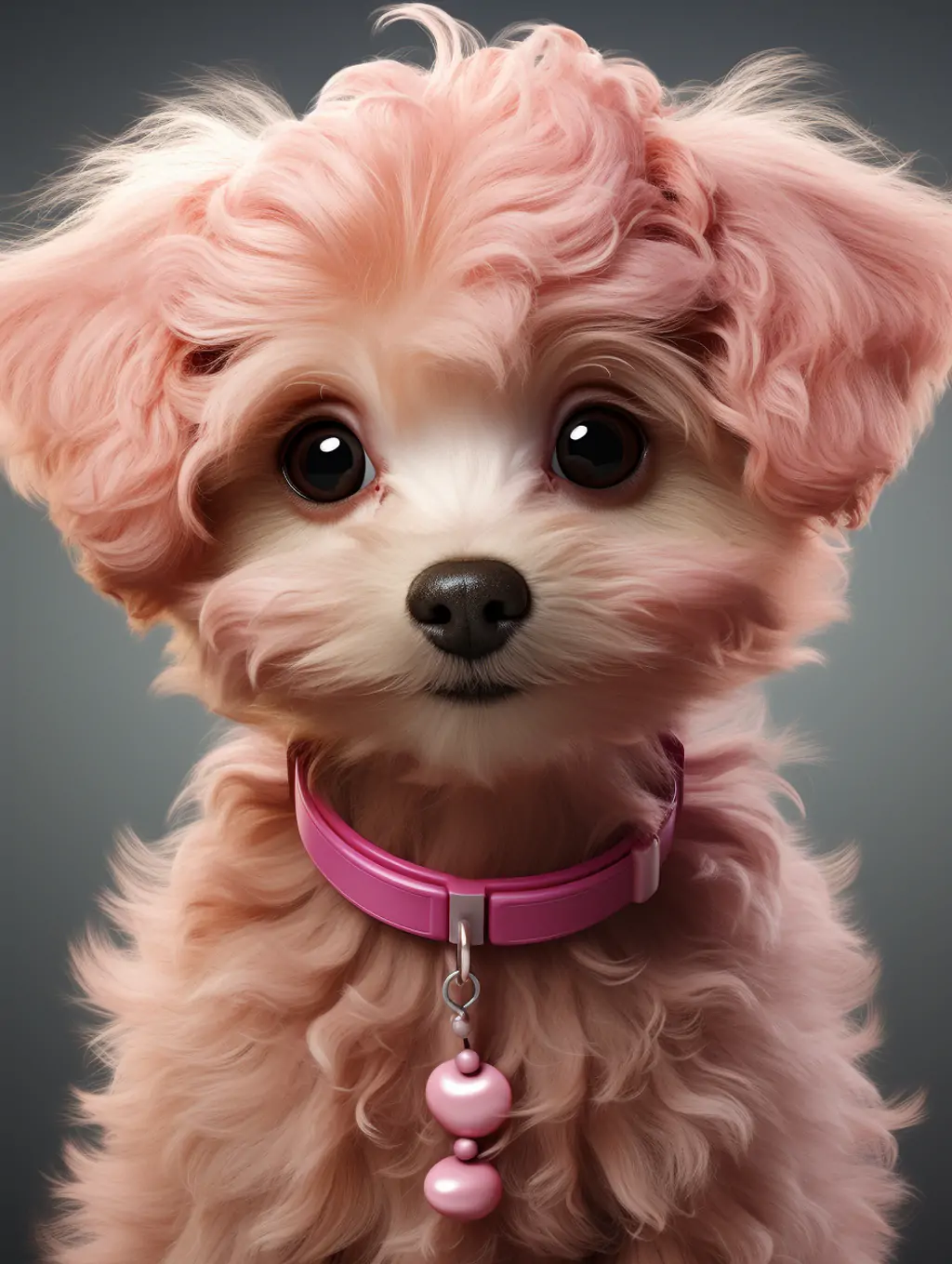 可爱粉色小狗马尔蒂波芭比娃娃造型艺术摄影写真海报midjourney关键词咒语分享 - Ai宇宙吧--Ai宇宙吧-