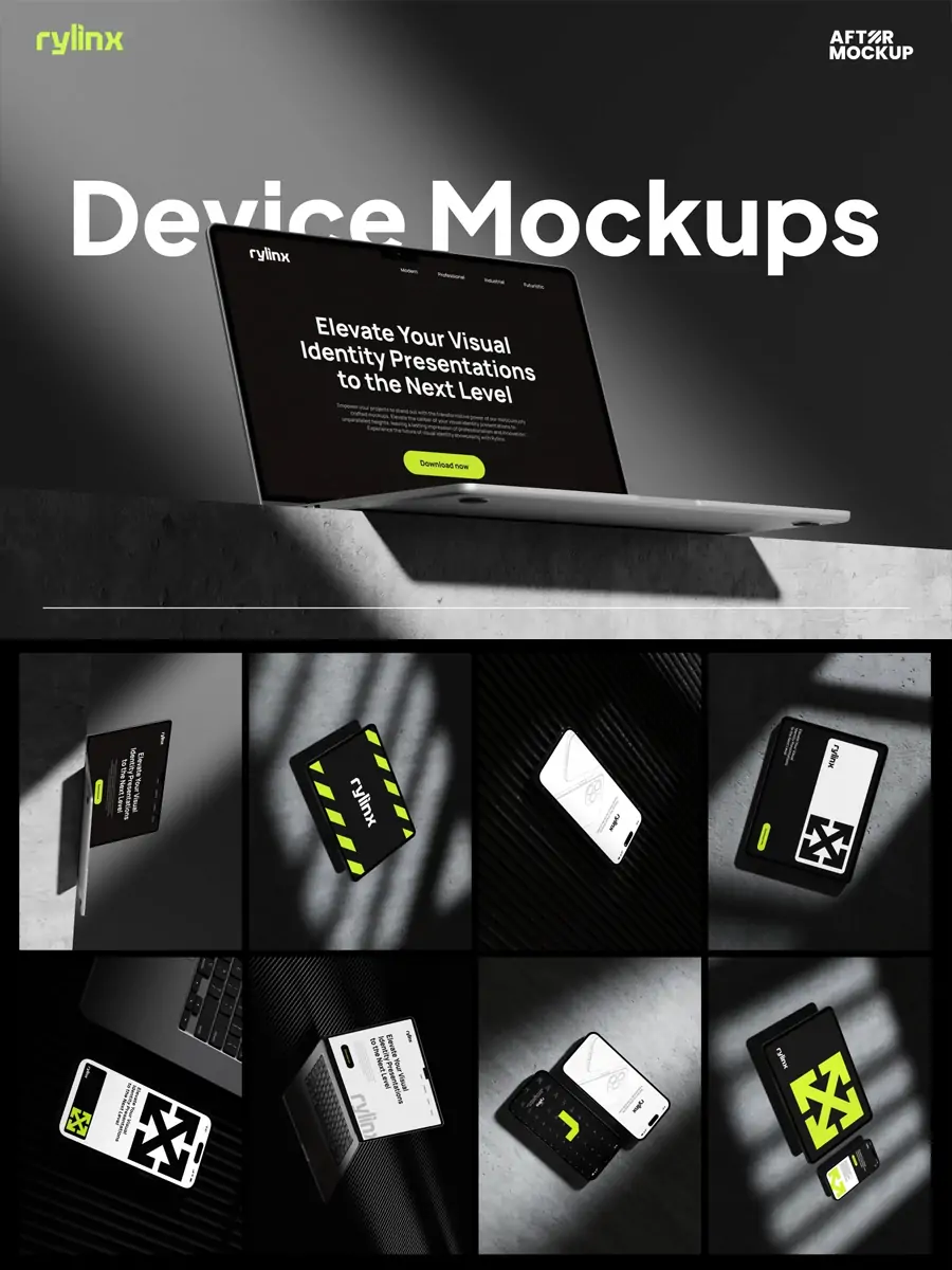 移动手机电脑ipad显示设备毕设作品展示样机贴图psd设计素材Mockup - Ai宇宙吧--Ai宇宙吧-