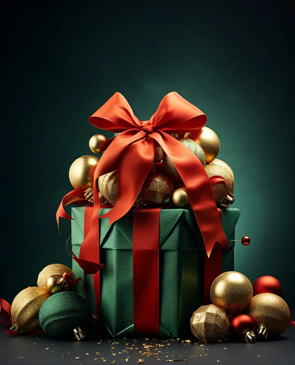 极简主义高级感圣诞节圣诞树装饰球礼物礼盒产品杂志摄影海报midjourney关键词咒语 - Ai宇宙吧--Ai宇宙吧-
