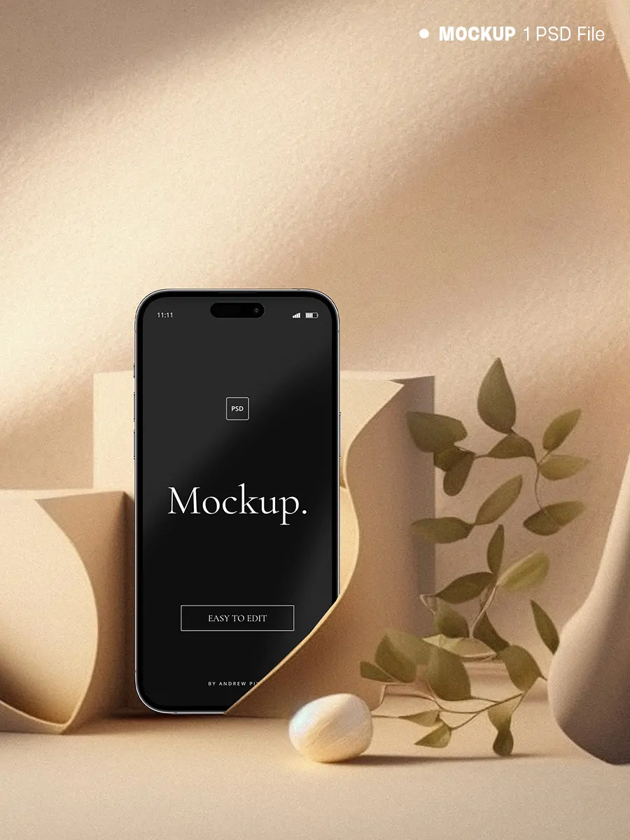 Midjourney - iPhone14 pro苹果手机移动设备UI页面展示场景贴图样机psd素材模板Mockup Mockup样机-Ai宇宙吧-