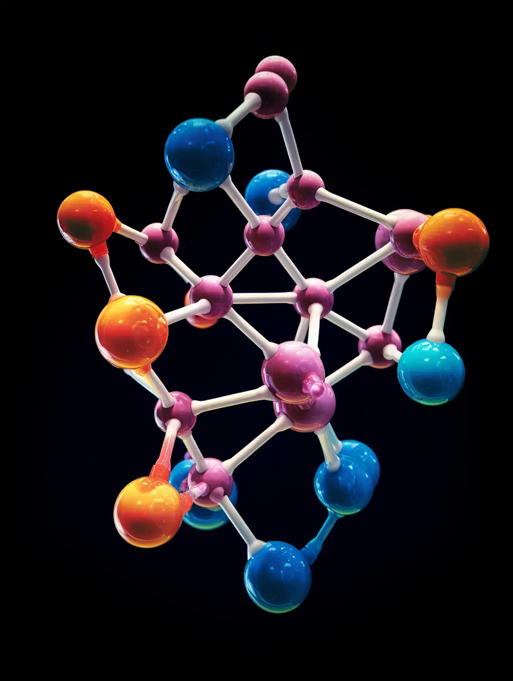 创意多巴胺配色立体化学细胞分子结构医疗科技海报背景midjourney关键词咒语 - Ai宇宙吧--Ai宇宙吧-