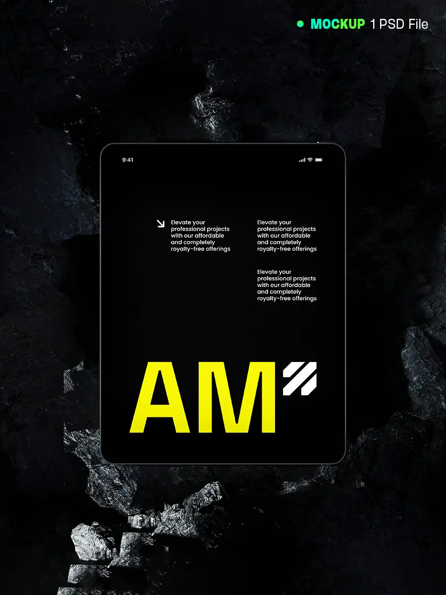 工业黑化风移动设备品牌VI应用屏幕iPad展示贴图样机psd设计素材11Mockup - Ai宇宙吧--Ai宇宙吧-