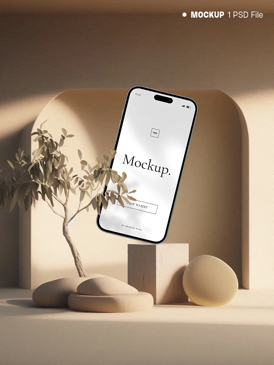 iPhone14 pro苹果手机移动设备UI页面展示场景贴图样机psd素材模板Mockup - Ai宇宙吧--Ai宇宙吧-