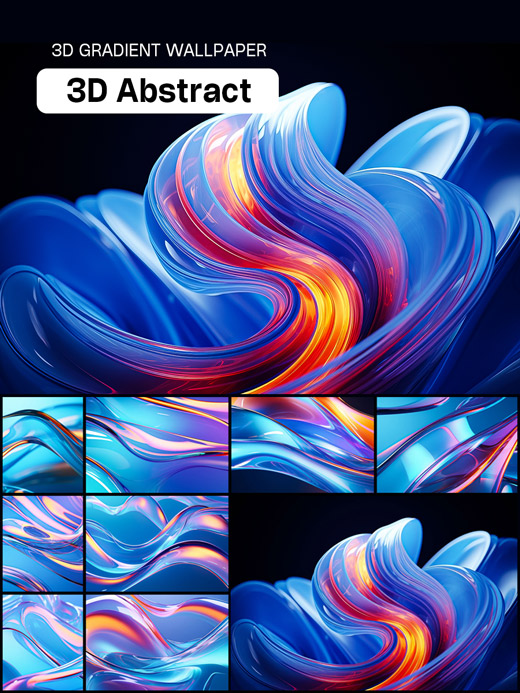 3D Gradient Wallpaper抽象彩色渐变4K壁纸 - Ai宇宙吧--Ai宇宙吧-