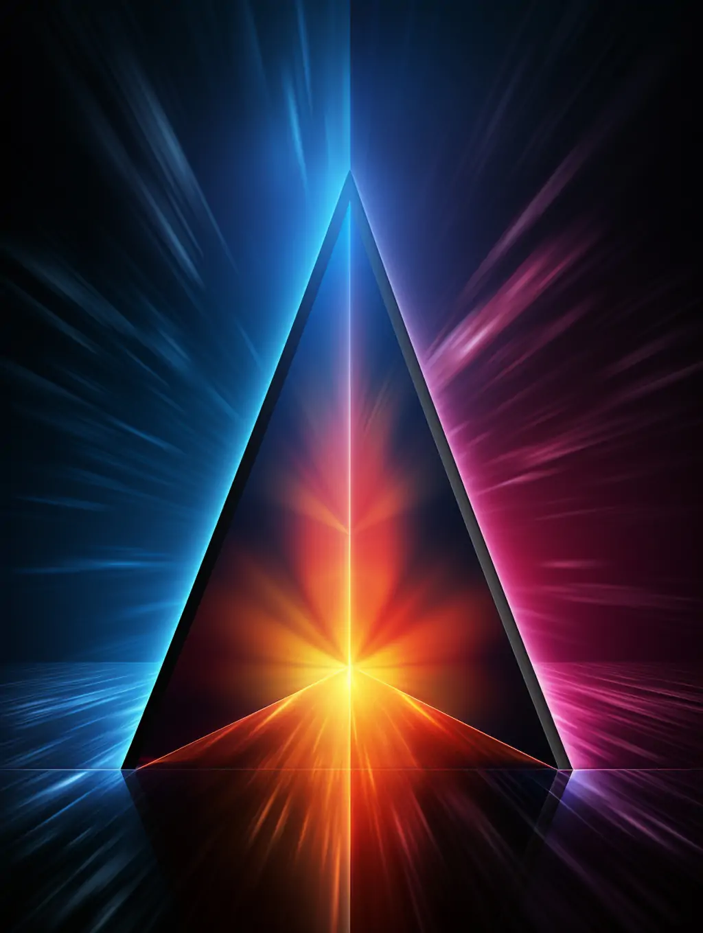 三角光线光束科技行业海报背景素材Midjourney关键词提示词咒语 - Ai宇宙吧--Ai宇宙吧-