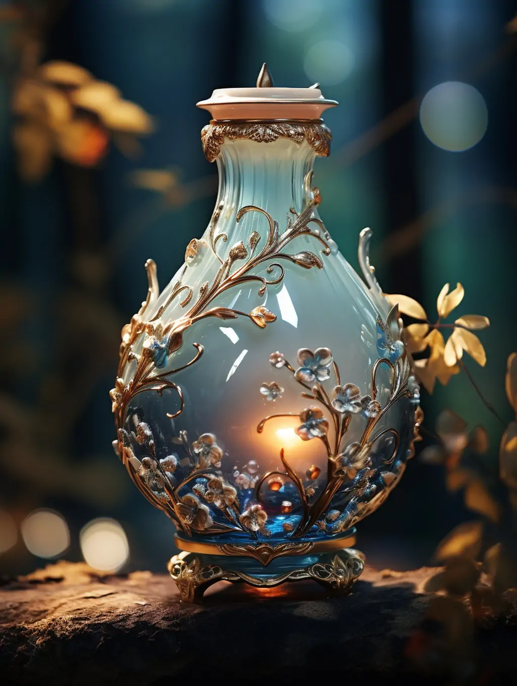 中国风复古瓷器陶瓷花瓶古典艺术立体花纹图案工艺品摄影海报midjourney关键词咒语 - Ai宇宙吧--Ai宇宙吧-