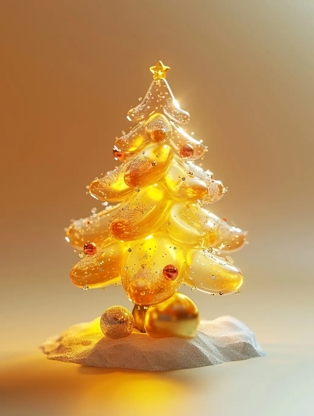 3D立体透明磨砂玻璃可爱圣诞节圣诞树模型等距图标插图midjourney关键词咒语 - Ai宇宙吧--Ai宇宙吧-