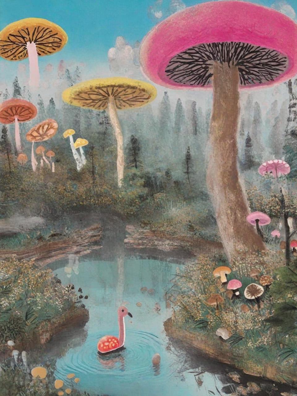 彩色蘑菇童话世界场景奇域ai关键词咒语 - Ai宇宙吧--Ai宇宙吧-