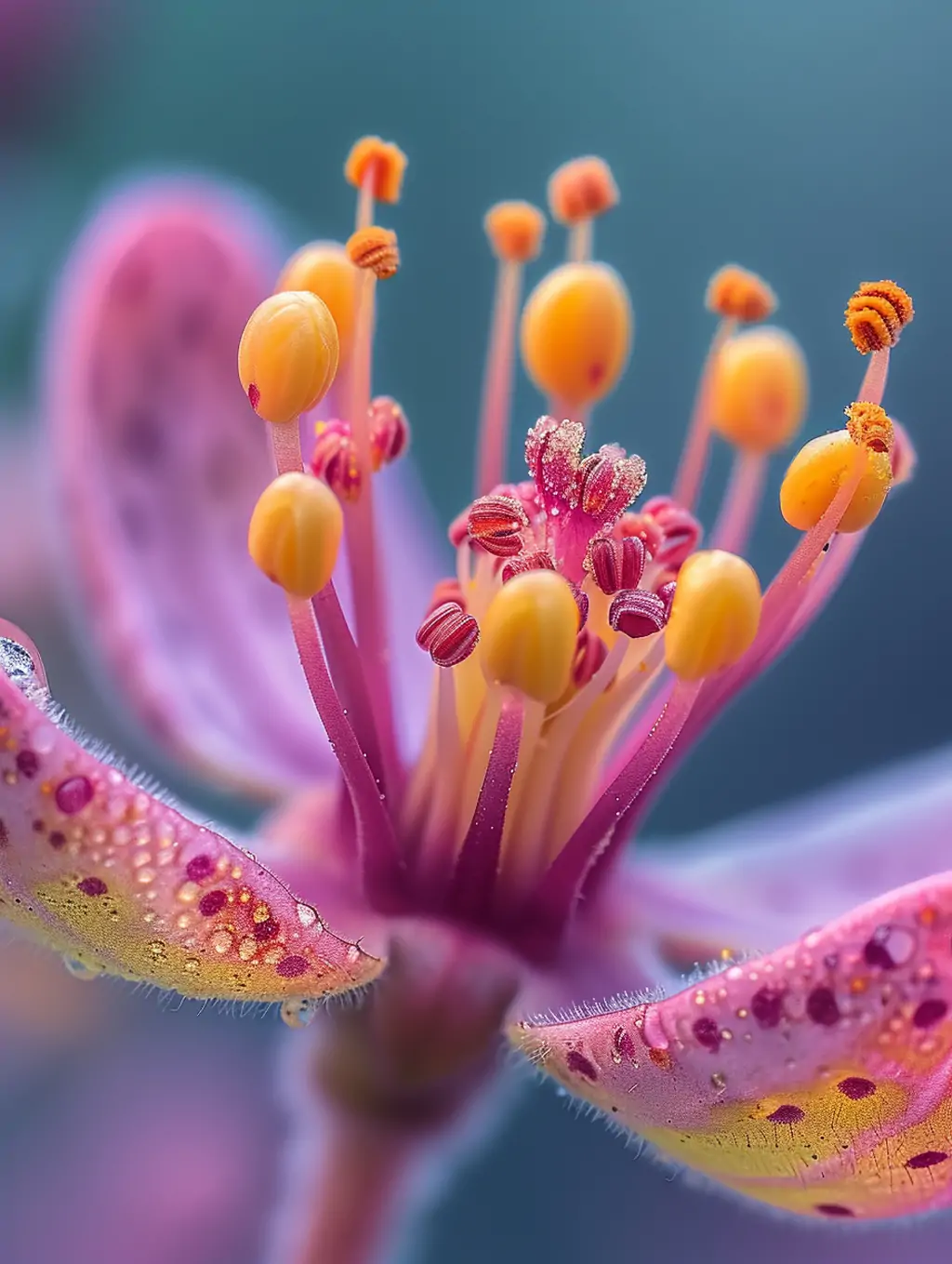 创意鲜花植物花蕊微距镜头自然视觉艺术摄影海报midjourney关键词咒语分享-Ai宇宙吧-